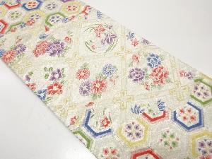 佐賀錦　格天井花の丸文織り出し　袋帯